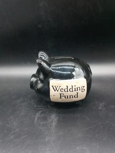 Wedding Fund Pottery Pig Bank - Picture 1 of 6