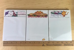 Vintage paper memo note pad Russ Cat Funny Sealed Lot Of 3 - Picture 1 of 12