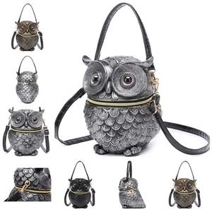 Damen-Handtasche metallicfarben Eulenform Umhängetasche Schultertasche 2402 - Bild 1 von 8
