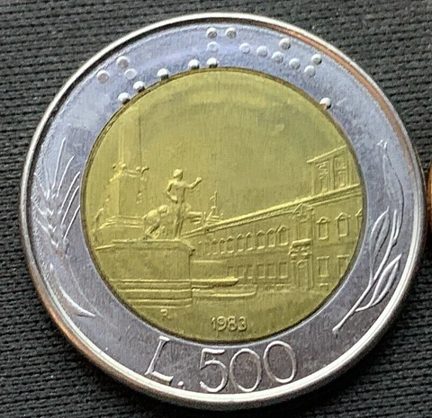 1983 Italy 500 Lire Coin UNC City  Piazza del Quirinale High Grade  #M172 Cover