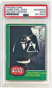 1977 Topps Star Wars James Earl Jones Darth Vader Signed Auto Card #217 PSA/DNA