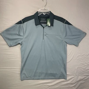 NEU LL Bean Timberledge Poloshirt Herren M mittelblau Leistung Outdoor Golf - Bild 1 von 10