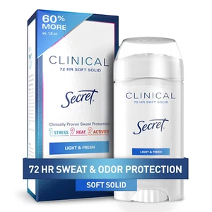 Secret Clinical Antiperspirant 72Hr Sweat Odor Protect Light & Fresh Scent 2.6Oz - Picture 1 of 12