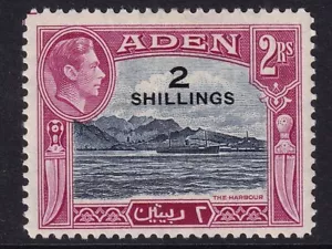 Adén 1951 KGVI 2s en 2r azul profundo y magenta SG.44 como nuevo (bisagras) gato: £16 - Imagen 1 de 2