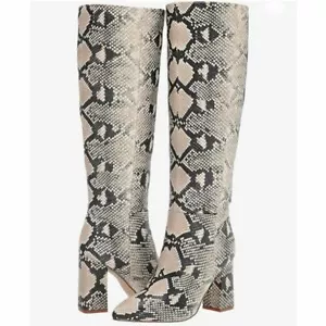 NEW Madden Girl Snakeskin Boots Women’s Size 6 Firefly knee high slip on boots - Picture 1 of 5