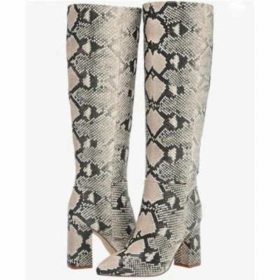 NUEVAS Botas Madden Girl Piel de Serpiente Para Mujer Talla 6.5 Firefly Botas hasta la Rodilla Sin Cordones Foto 1 de 4