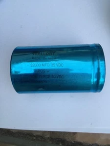 Mallory 32,000 Microfarad 25 V Dc Electrolytic Capacitor - Picture 1 of 3