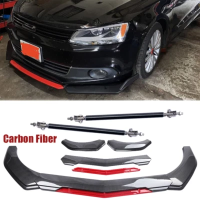 For Volkswagen EOS 2007-2016 Front Bumper Lip Spoiler Splitter Carbon Fiber - Image 1 of 4