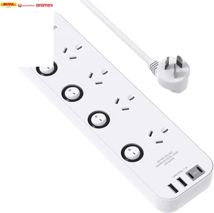 Power Board Individual Switch,Power Strip with 4 AC Outlets, 2 USB a and 2 USB C - Picture 1 of 7