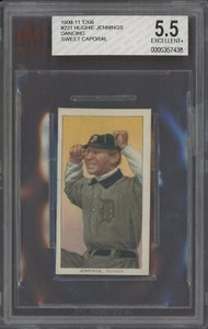 T206 Hughie Jennings Dancing HOF Detroit Sweet Caporal 350 Subjects BVG 5.5
