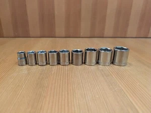Craftsman 9 piece SAE 3/8" Drive 6-Point Socket Set Shallow Lot - EUC - Bild 1 von 9