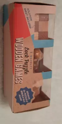 Retro 3 Novelty Lock Puzzle Wooden Games - Image 1 of 4