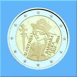 2 Euro Gedenkmünze Slowenien 2014 - Krönung Barbara Celjska - Barbara von Cilli - Bild 1 von 1