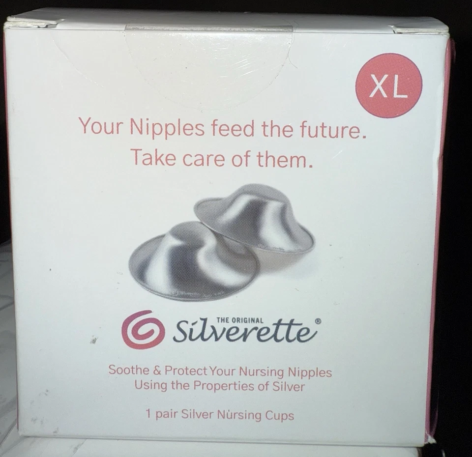 SILVERETTE® Las tazas de lactancia plateadas originales, fundas para pezones para lactancia XL Foto 1 de 2