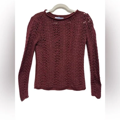 ANTONIO MELANI Maroon LINED Knit Sweater - Image 1 of 4