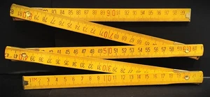 Vintage klappbares Tischlermessgerät, rustikales altes Werkzeug, Holzlineal Meter 50er Jahre - Bild 1 von 4
