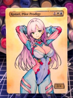Kotori, Pilot Prodigy - MTG *Altered Hand Colored Original Art Anime - V2 - 1122 - Image 1 of 4