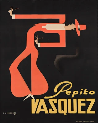 Póster Pepito Vásquez 1940 T-L Madrazo póster arte de pared - 12X16/16X20/18X24/24X36 Foto 1 de 4