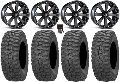 MSA Black Kore 14" ATV Wheels 28" Rock-A-Billy Tires Arctic Cat TBX TRV MudPro - Image 1 of 4