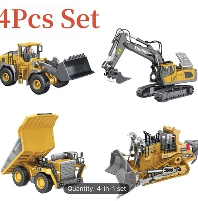 4 piezas Control Remoto Construcción Vehículo Juguetes Niños Vacaciones Regalo  Foto 1 de 4