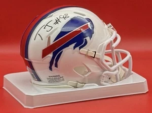 TJ Sanders Signed Buffalo Bills Speed Mini Helmet - TSE - Picture 1 of 1