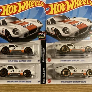 HOT WHEELS 2024 122 SHELBY COBRA DAYTONA COUPE WALGREENS EXCLUSIVE GULF WHITE X4 - Picture 1 of 7