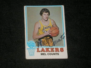 Tarjeta automática firmada por Mel Count 1973-74 Topps #151 Lakers - Imagen 1 de 1