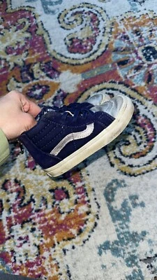 Zapato Vans Unisex Niño Pequeño Niños Niñas Talla 7.5 Azul Marino/Plateado Zapatilla Alta SK8 Foto 1 de 4