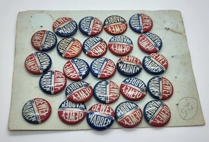 LOTE DE 25 BOTONES DE CAMPAÑA POLÍTICA VINTAGE DEWEY WARREN PINBACK BASTIAN BROS 1948 - Imagen 1 de 4