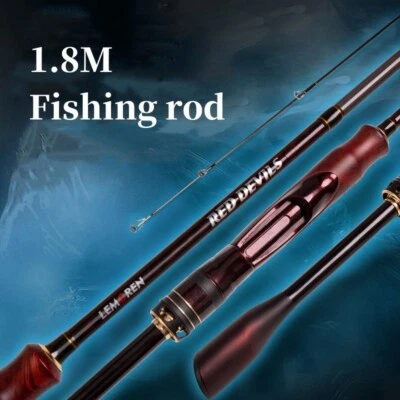 Cañas de fibra de carbono de 1,8 M caña de pescar giratoria de fundición 2 secciones postes de acción rápida Foto 1 de 4