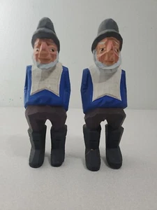 Set di 2 marinai in legno intagliato a mano così com'è vintage - Foto 1 di 8