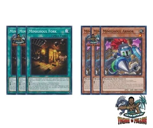 Yugioh! 3x Horquilla Mimighoul Armor ROTA Común 1ª Edición Casi Nueva - Imagen 1 de 1