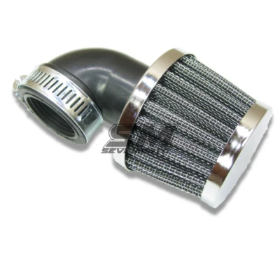 Universal Sportluftfilter Chrome 90° - 38-40mm für Motorrad Quad ATV Roller Mofa - Bild 1 von 2