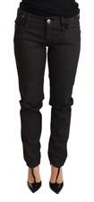 ERMANNO SCERVINO Jeans Cotton Black Low Waist Skinny Slim Trouser s. W26 $650