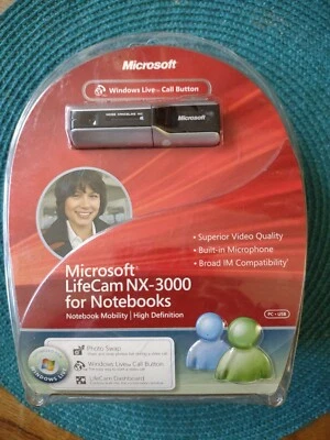 Microsoft LifeCam NX-3000 para portátiles WTB00001 cámara web NUEVO Windows XP y Vista Foto 1 de 4