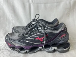 Mizuno Wave Prophecy 6 Grey Purple Women Running Sneakers Shoes J1GD170063 Sz 10 - Picture 1 of 11