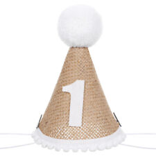 Cute and Fluffy Baby Girl's First Birthday Hat with Furry Poms - Get Yours Now!