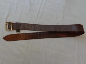 Vtg Soviet Army Leather Belt Russian Officer's Buckle Military Uniform Gear USSR - Picture 1 of 12