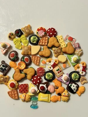 58 Pcs  Random Mixed Food Fruit Dessert Candy Resin Flatback Cabochons DIY - Image 1 of 3