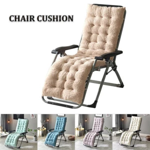 Lounge Chair Cushion Tufted Deck Chaise Padding Fleece Home Recliner Mat Outdoor - Picture 1 of 20