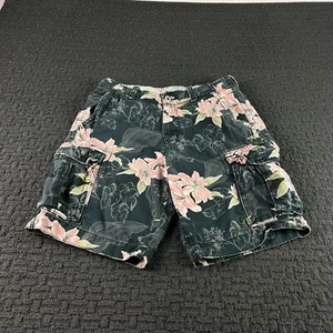 American Eagle Cargo Shorts Mens Size 31 Gray Pink Floral Classic Fit Preppy - Picture 1 of 9