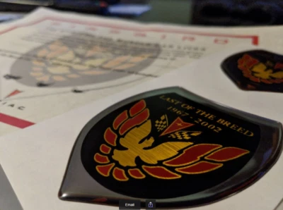 Pontiac "Last Of The Breed" OEM Emblem & Certificate Package - ORIGINAL SUPPLIER - Image 1 of 4