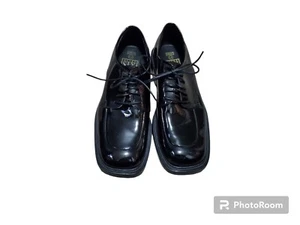 Neu ohne Etikett After Six Herren Größe 9,5 schwarz Lackleder Glanz Schuhe elegante Schuhe-schön - Bild 1 von 13