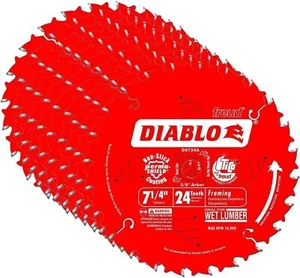 10 Pack 7 1/4 Inch 24 Tooth Circular Saw Blades 0.059 Inch Kerf - Picture 1 of 5
