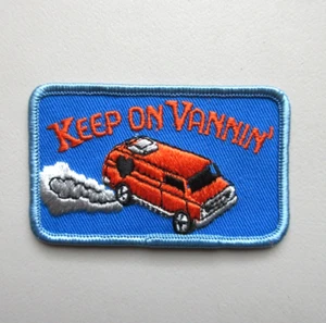 🔥VINTAGE KEEP ON VANNIN' VAN LIFE ORANGE VAN AUTOMOBILE JACKET HAT SEW ON PATCH - Picture 1 of 5