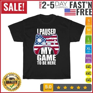 Boys 4th of July Shirt I Paused My Game to Be Here Vintage T Shirt Men Women NEW - Picture 1 of 9