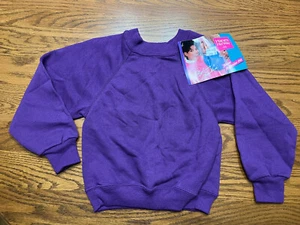 Hanes Her Way girl M 5 Purple Blaze sweatshirt NOS VTG 1990s USA NEW Cosby Raven - Picture 1 of 5