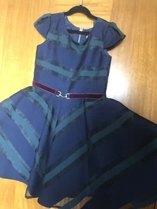 Girls Dress Zoe ltd size 12 Navy Blue Burgundy Party Occasion NWT - Picture 1 of 9