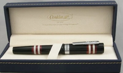 Pluma Estilográfica Conklin Toledo Borgoña/Negro y Cromo - Plumín Mediano - NUEVA EN CAJA Foto 1 de 4