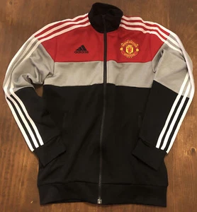 Adidas Manchester United Soccer Adult XS Zip Up Track Jacket LS Preowned - Picture 1 of 8